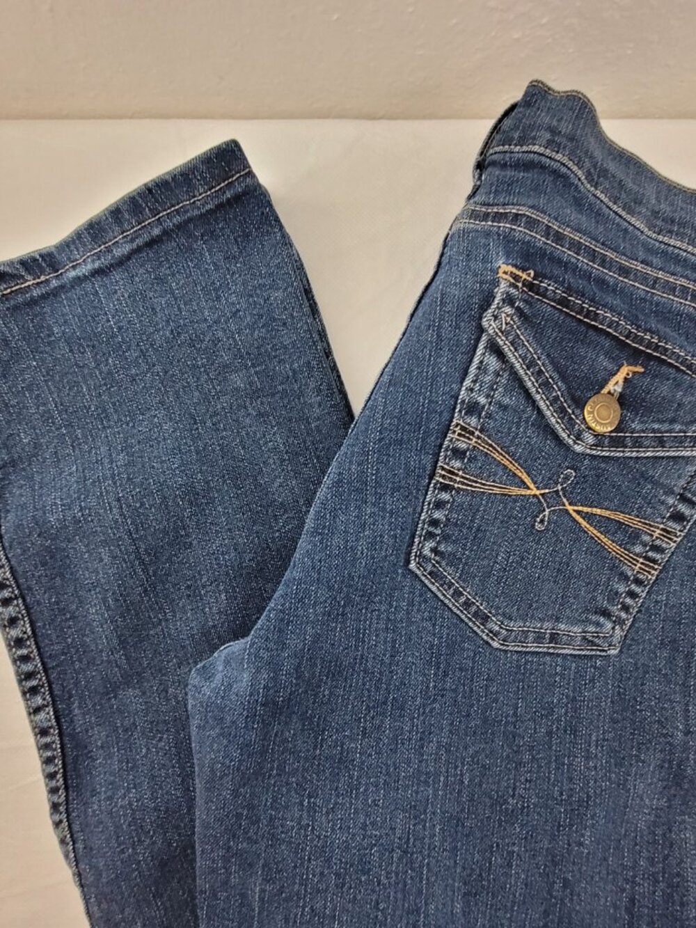 Vintage Austin Low Rise Jeans Womens 6L Blue 27x33.5 Bootcut Stretch Western